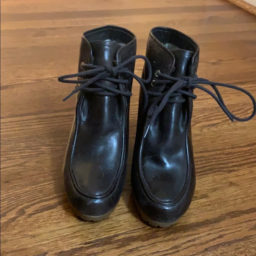 Michael Kors Brown Leather Wedge Boots